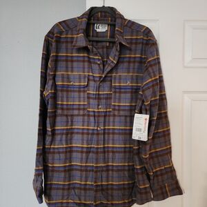 Marmot Doran NWT - SUPER SOFT - Blue and Brown Plaid Button Up Shirt - Size L